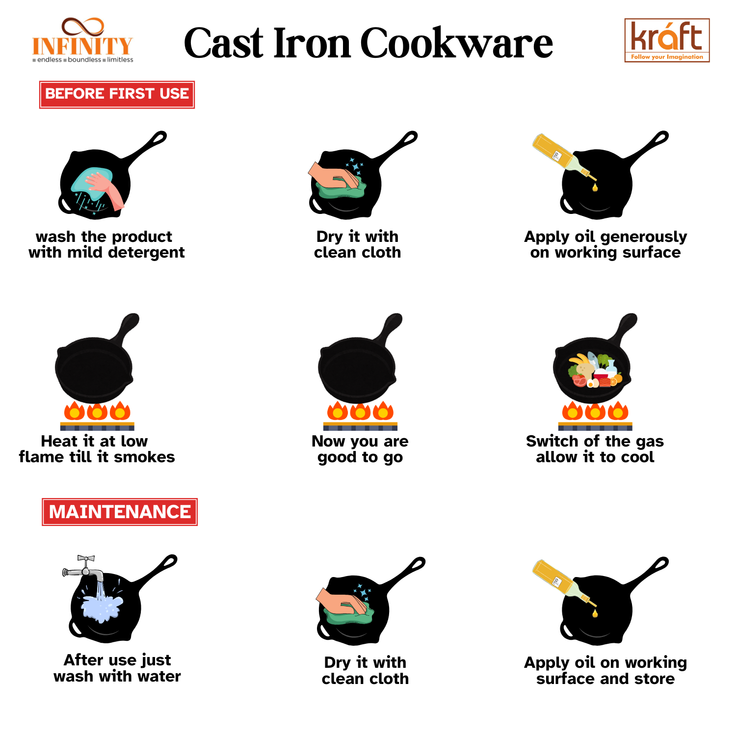 Kraft Infinity cast iron frypan lifestyle kitchen cooking