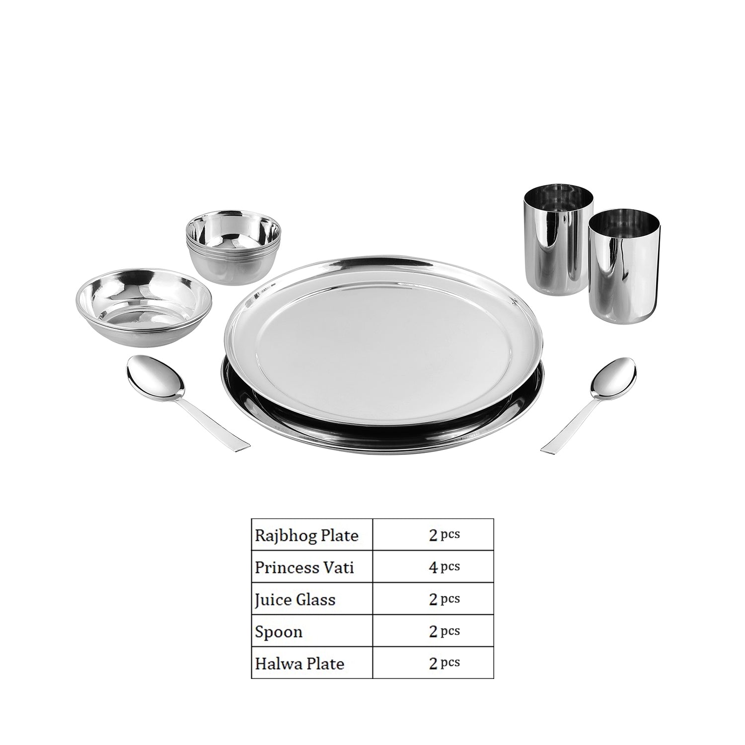 Kraft Princess stainless steel 12pc dinner set overview