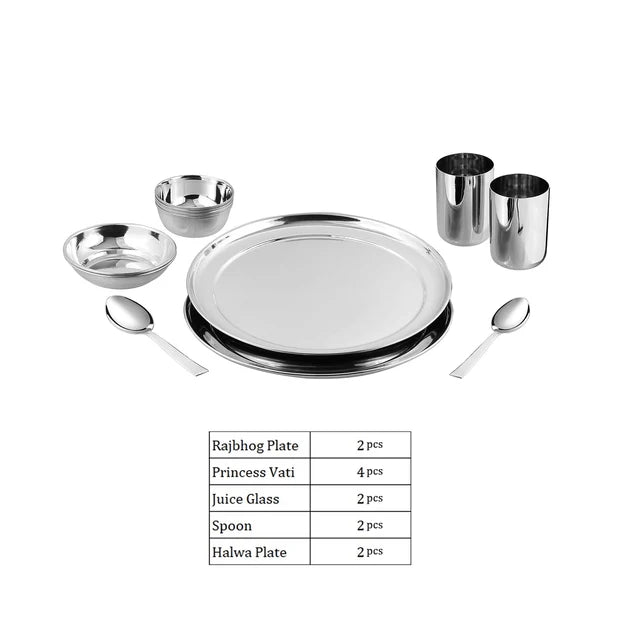 Kraft Dining Combo – Princess Stainless Steel Dinner Set 12 pc & Mercury Insulated Casserole 2 L