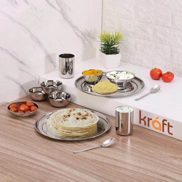 Kraft Dining Combo – Princess Stainless Steel Dinner Set 12 pc & Mercury Insulated Casserole 2 L