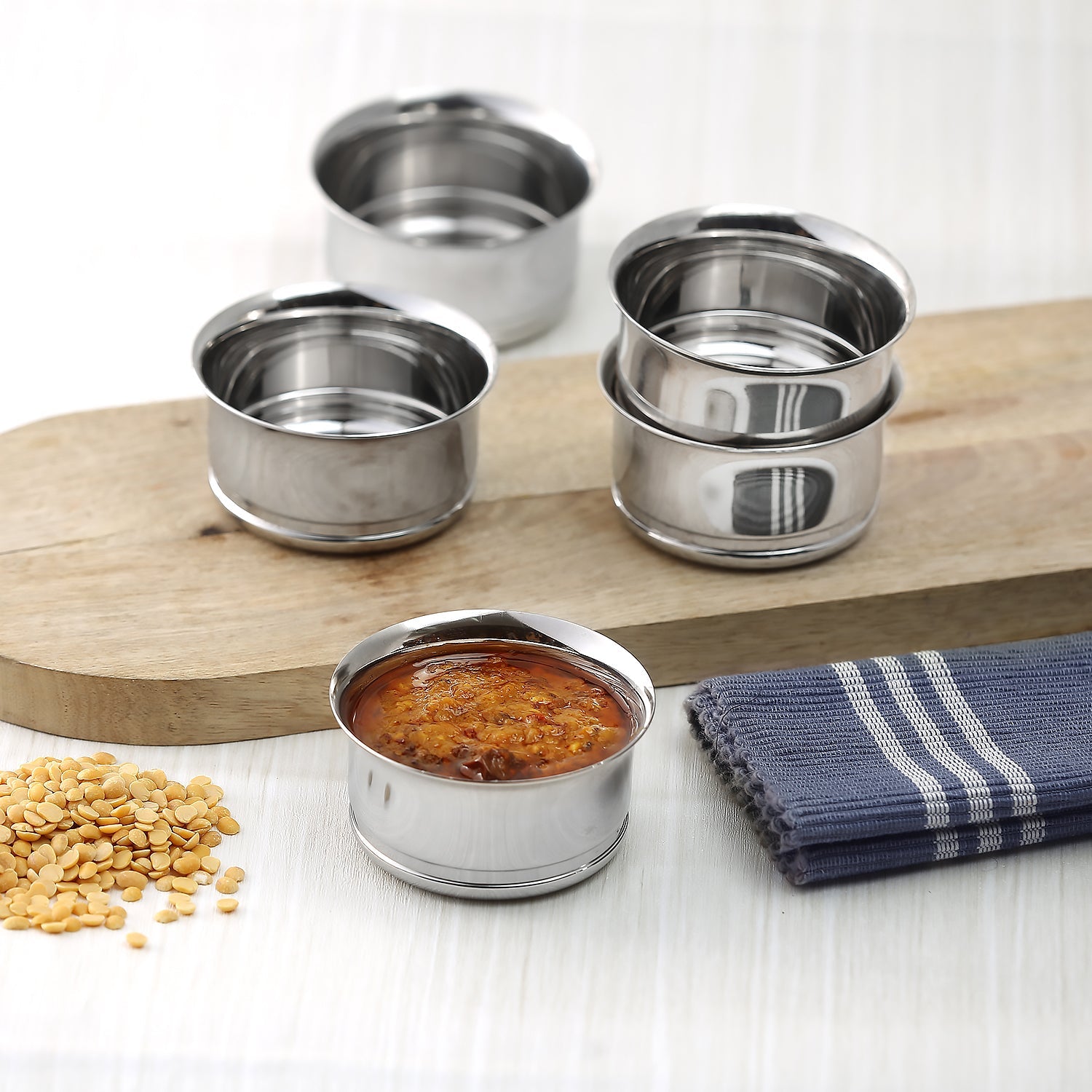 Kraft stainless steel Pari vati katori set 6pc serving bowls tableware