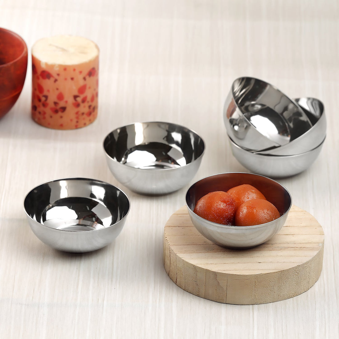 Kraft stainless steel Kraft vati katori set 12pc serving bowls tableware