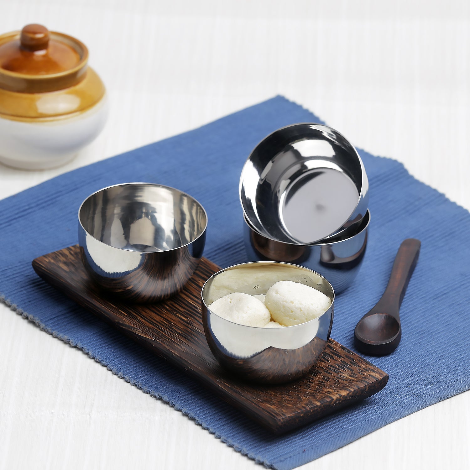 Kraft stainless steel Premium vati katori set 6pc serving bowls tableware