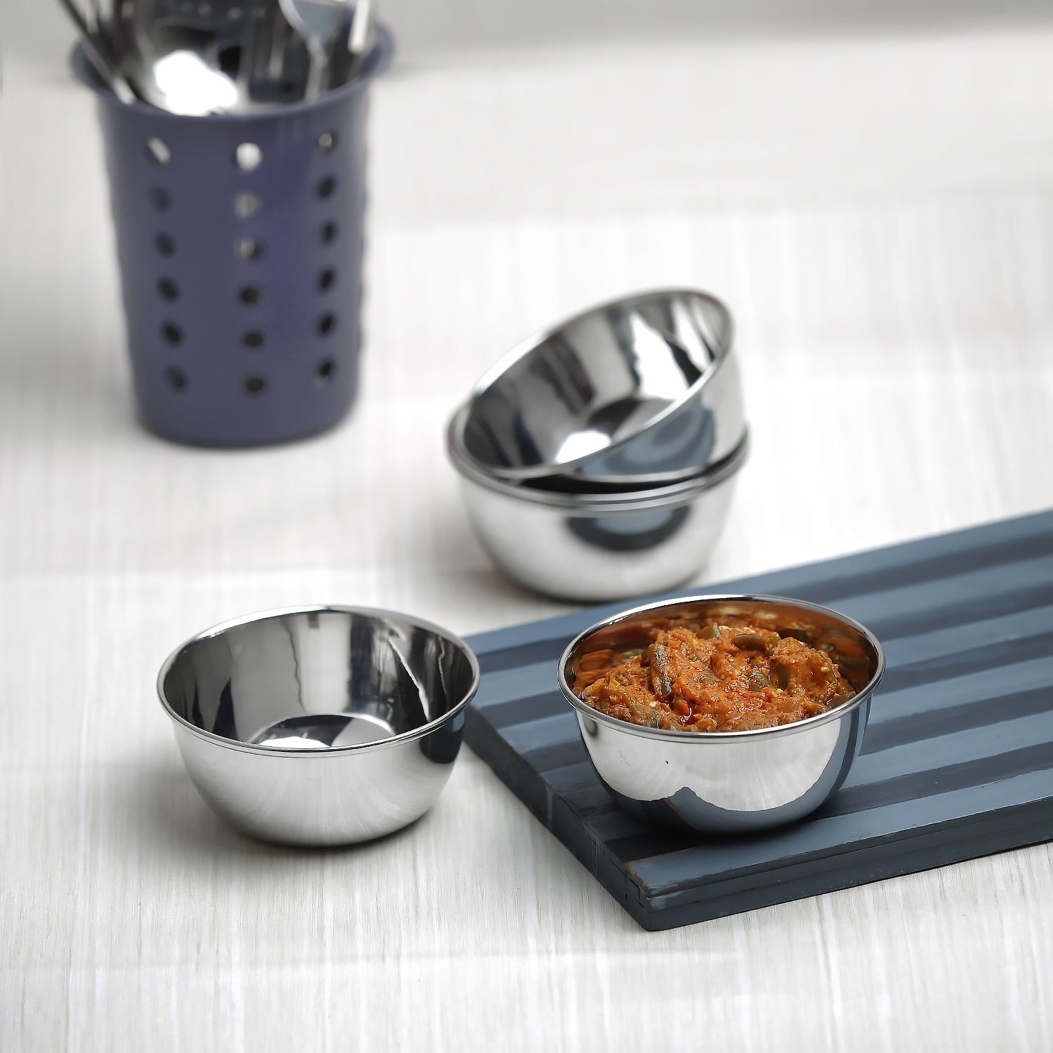 Kraft stainless steel Regal vati katori set 6pc serving bowls
