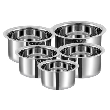 Kraft Stainless Steel Plain Bottom Tope - 18 G (Induction Friendly)