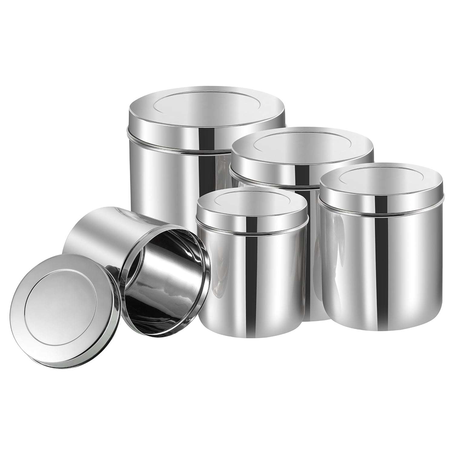 Kraft deep dabba set 5pc stainless storage view 3