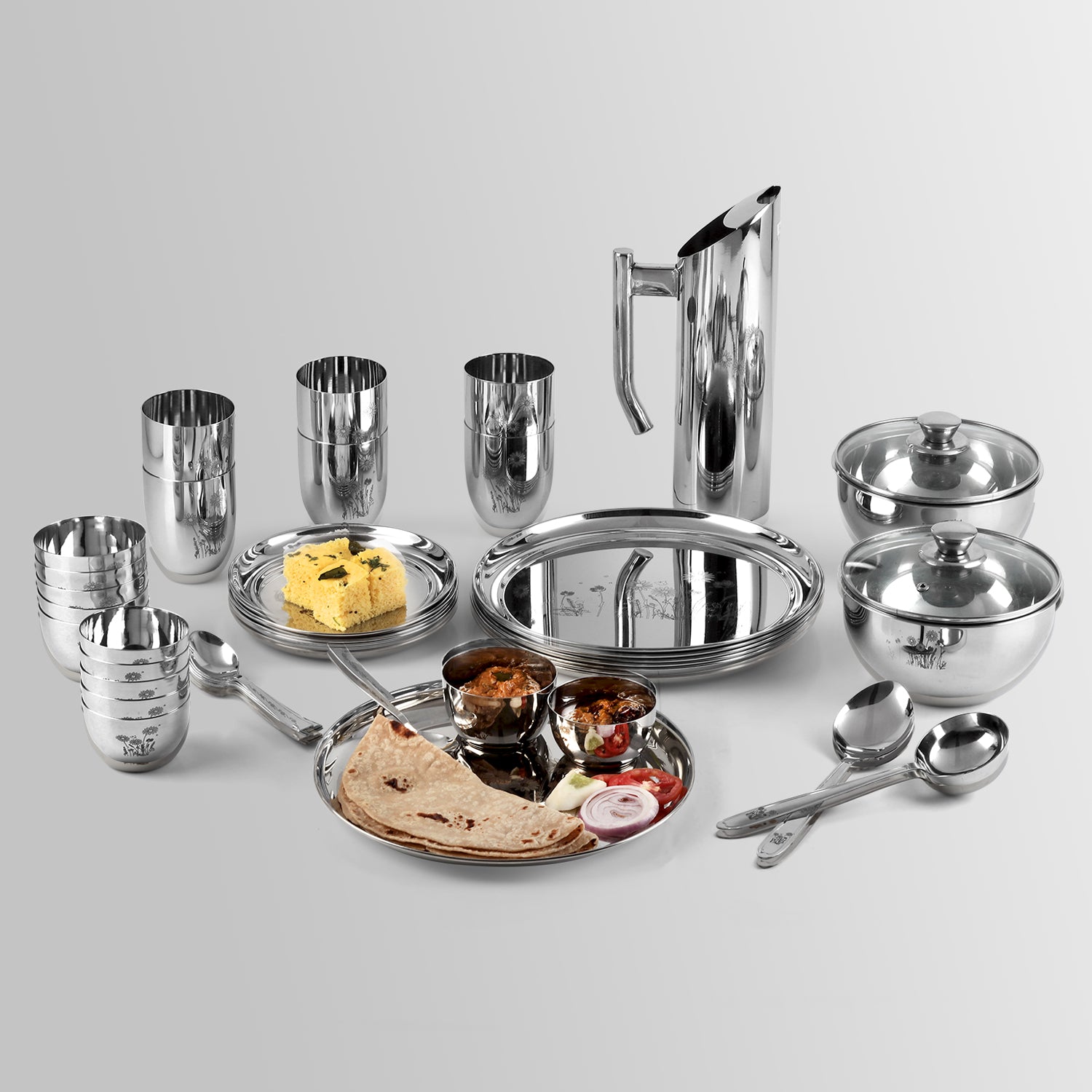 Kraft stainless steel Pattern dinner set 41pc food lifestyle