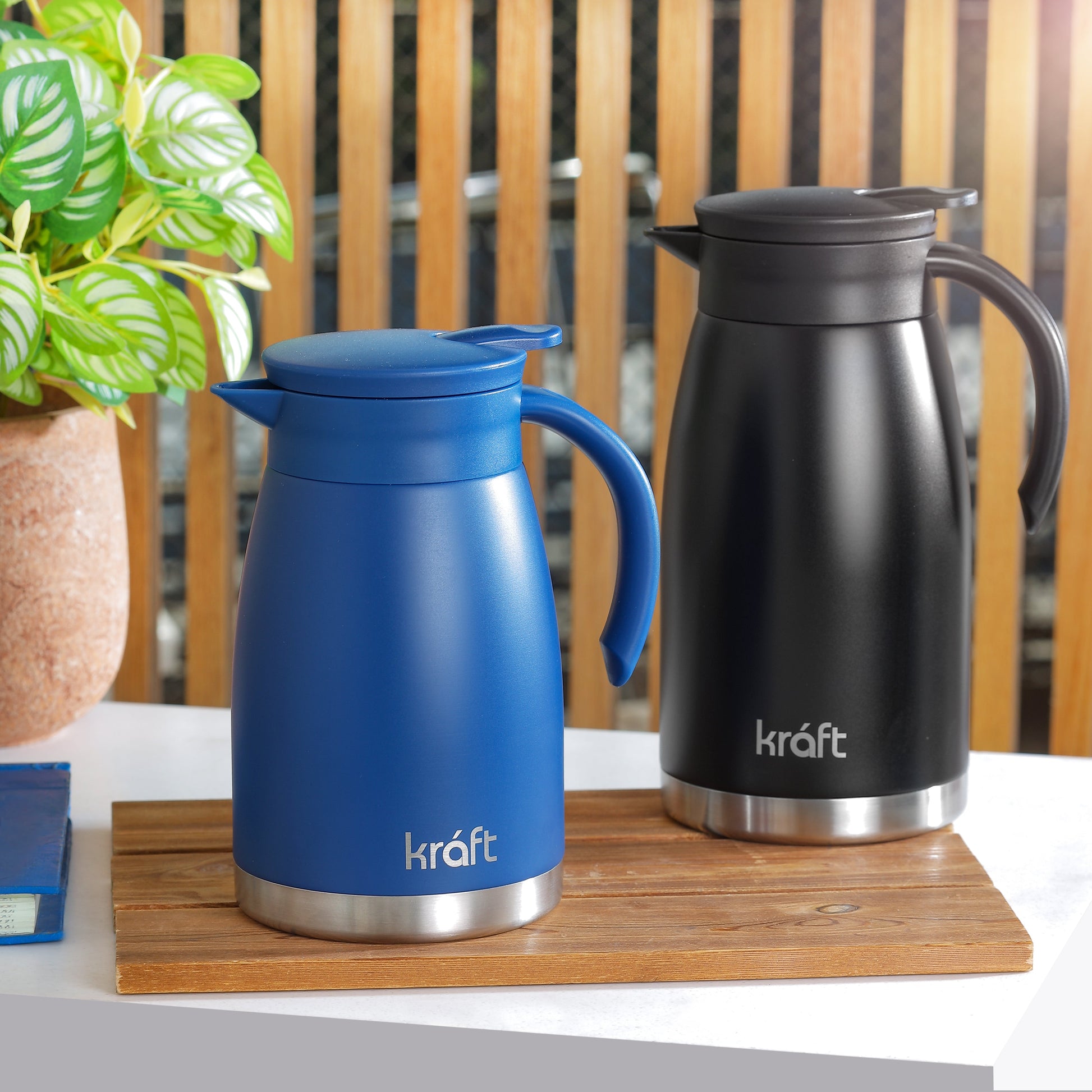 Kraft vacuum insulated stainless steel flask teapot double wall