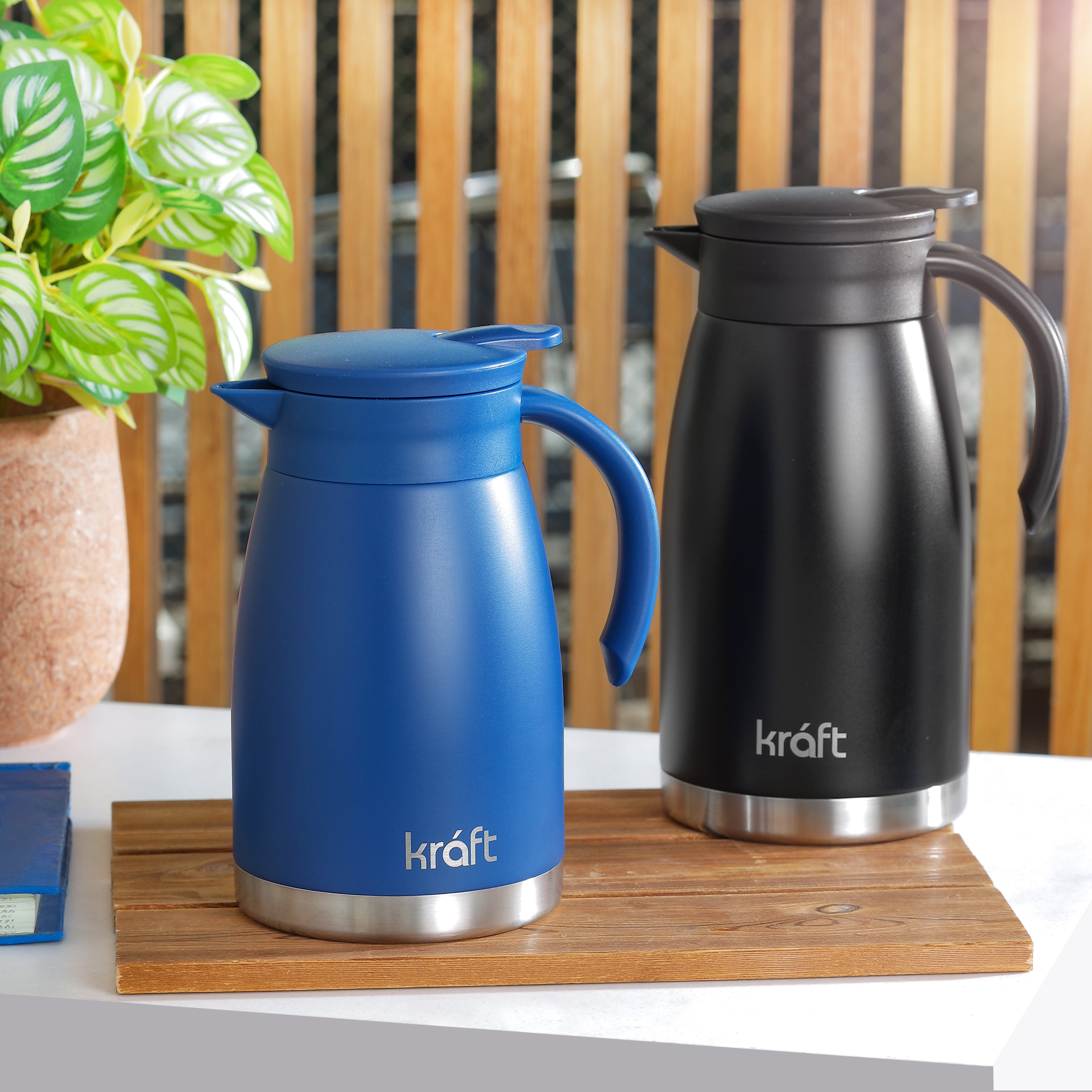 Kraft vacuum insulated stainless steel flask teapot double wall