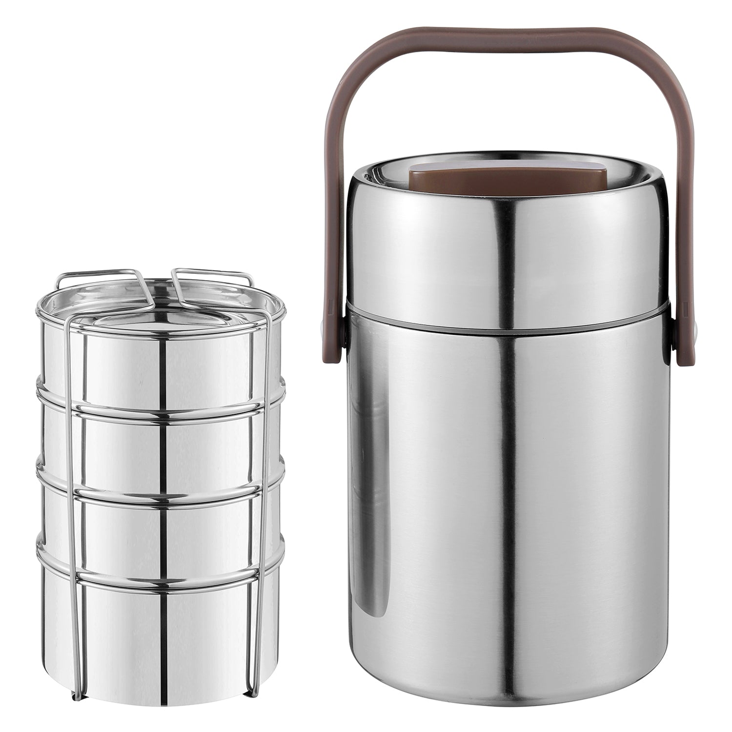 Kraft Perma-Therm stainless steel tiffin 3 tier detail view