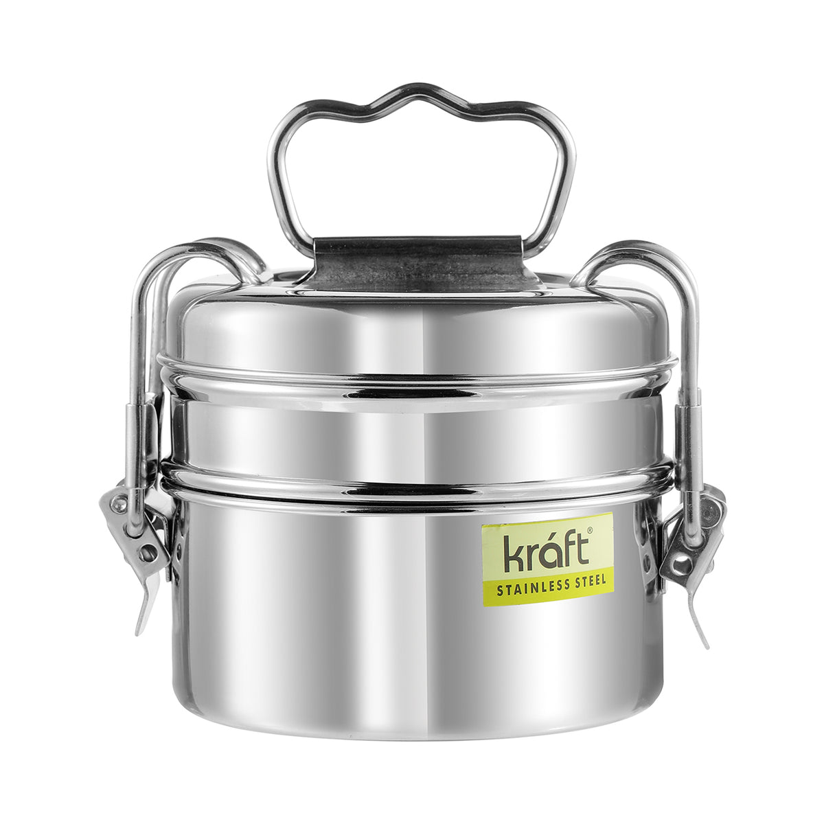 Kraft Stainless Steel Multi-Tier Lunch Box with Handle  2, 3 & 4 Tier