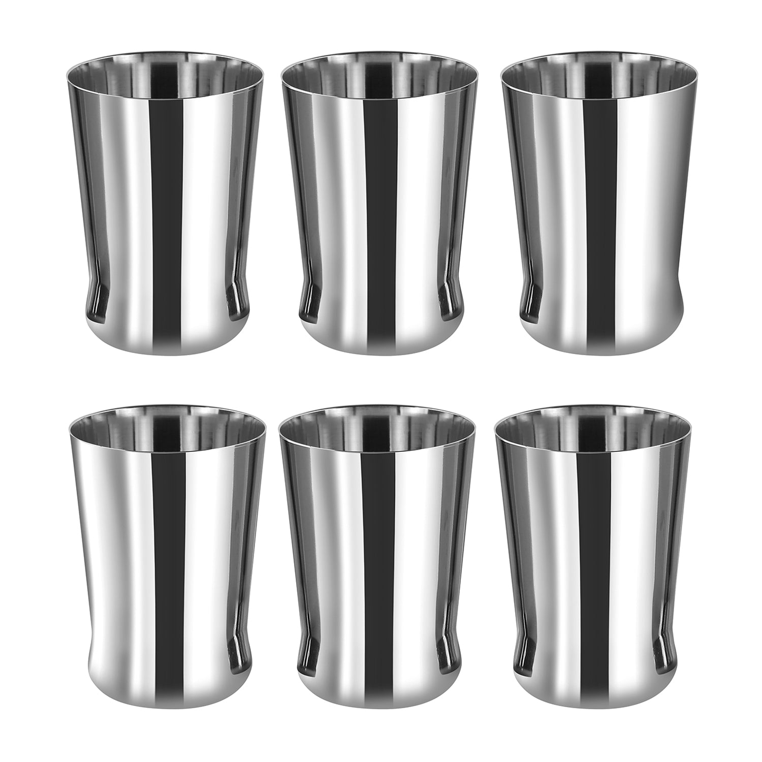 Kraft stainless steel Milano glass set 6pc close up view