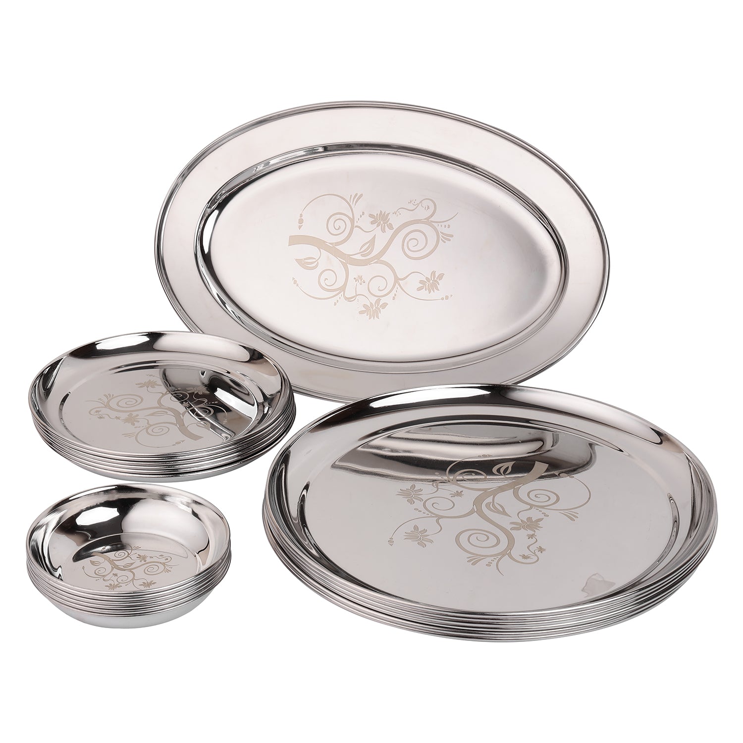Kraft stainless steel Tulip dinner set 51pc lifestyle