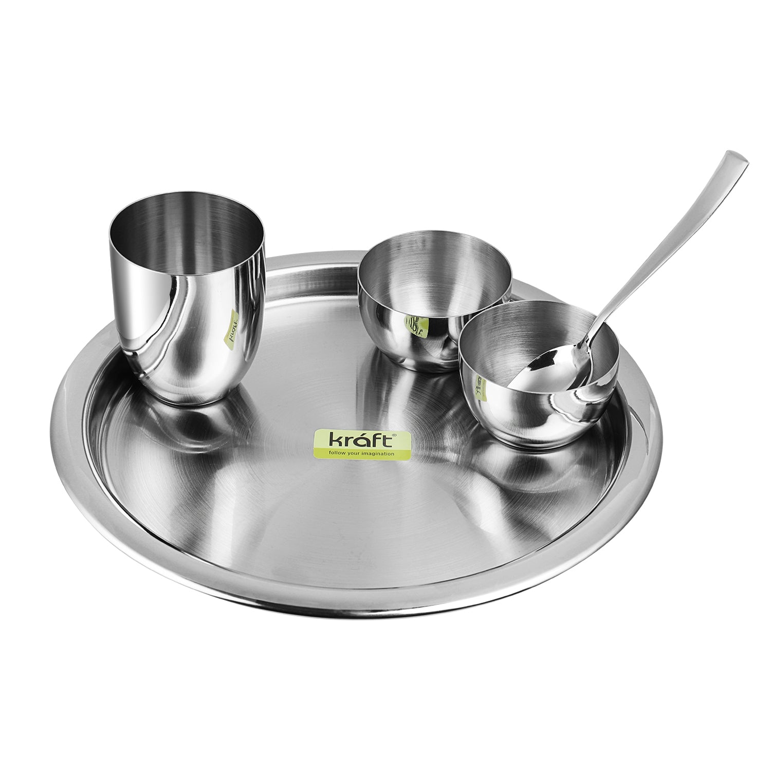 Kraft Stainless Steel Thali 5 pieces Dinner / Lunch Set