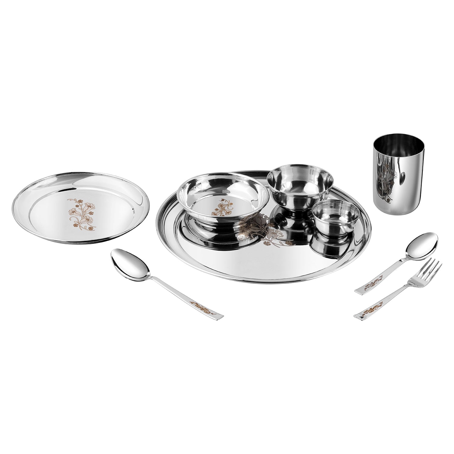 Kraft stainless steel Tulip dinner set 61pc detail