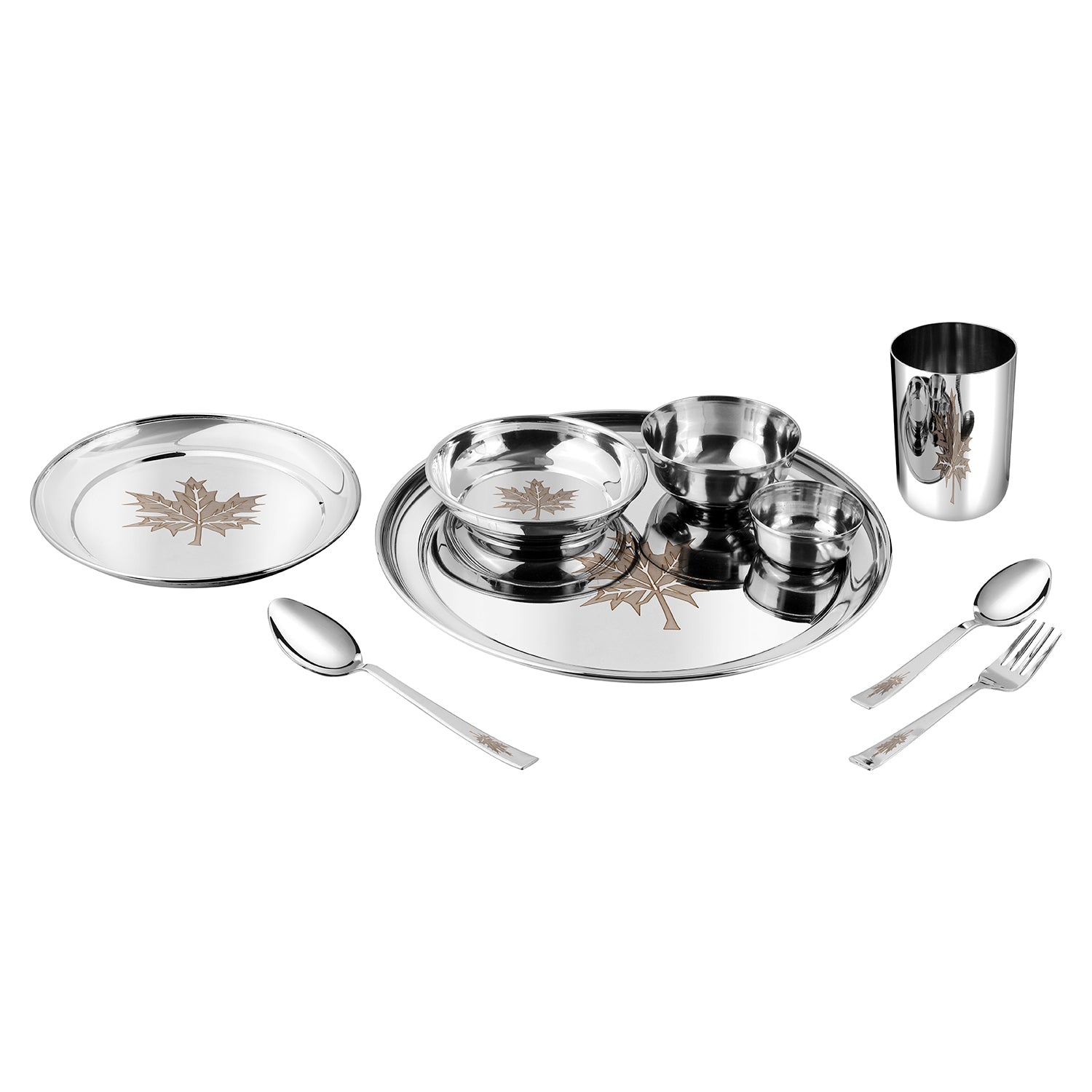 Kraft stainless steel Leaf dinner set 61pc arrangement