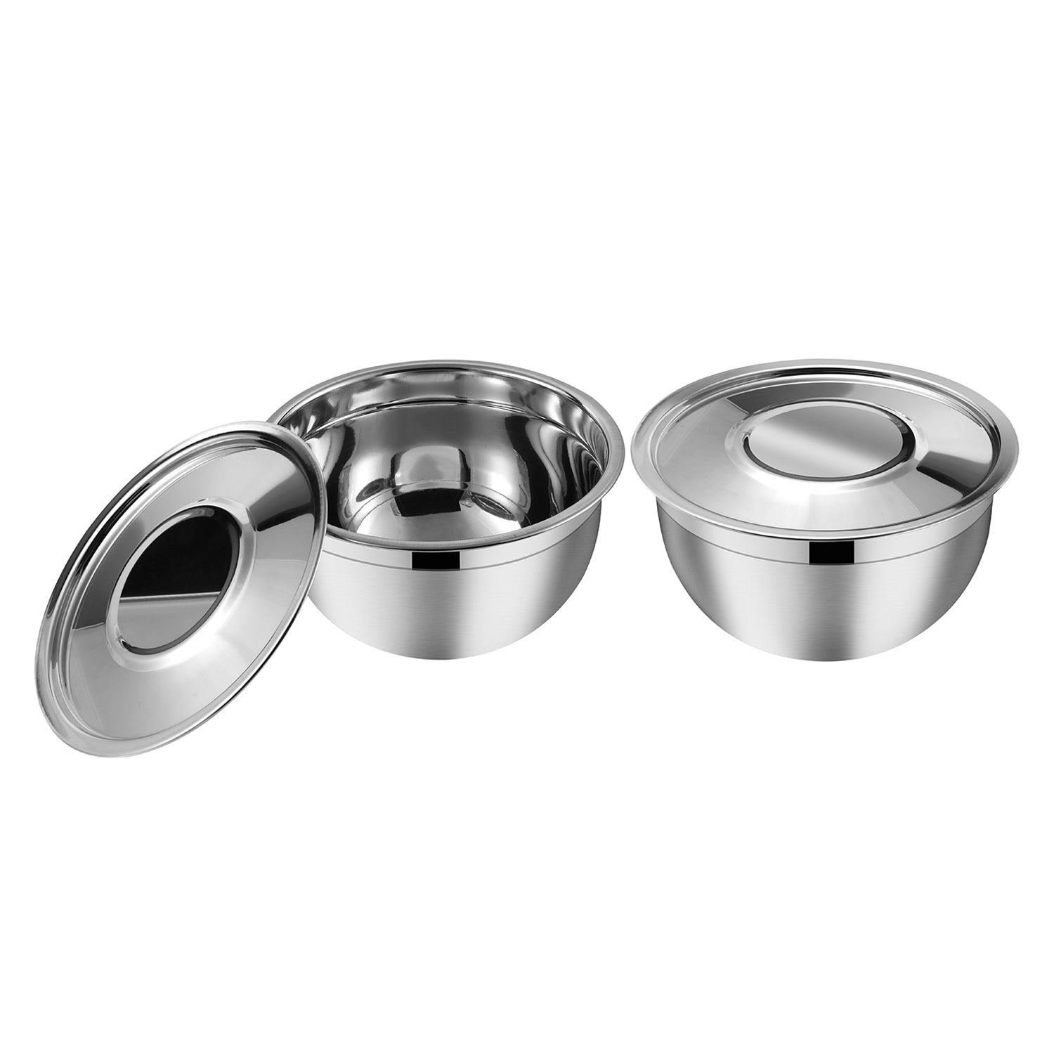 Kraft stainless steel serving bowl with lid overview