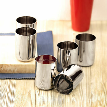 Kraft stainless steel juice glass set 6pc 300ml multipurpose drinking