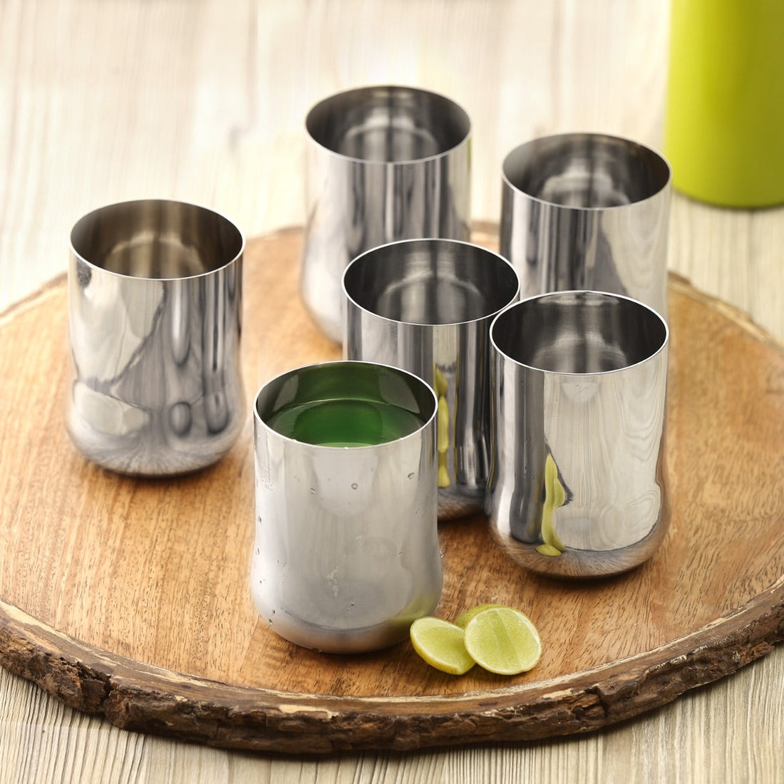 Kraft stainless steel Urvashi glass set 6pc 350ml multipurpose drinking