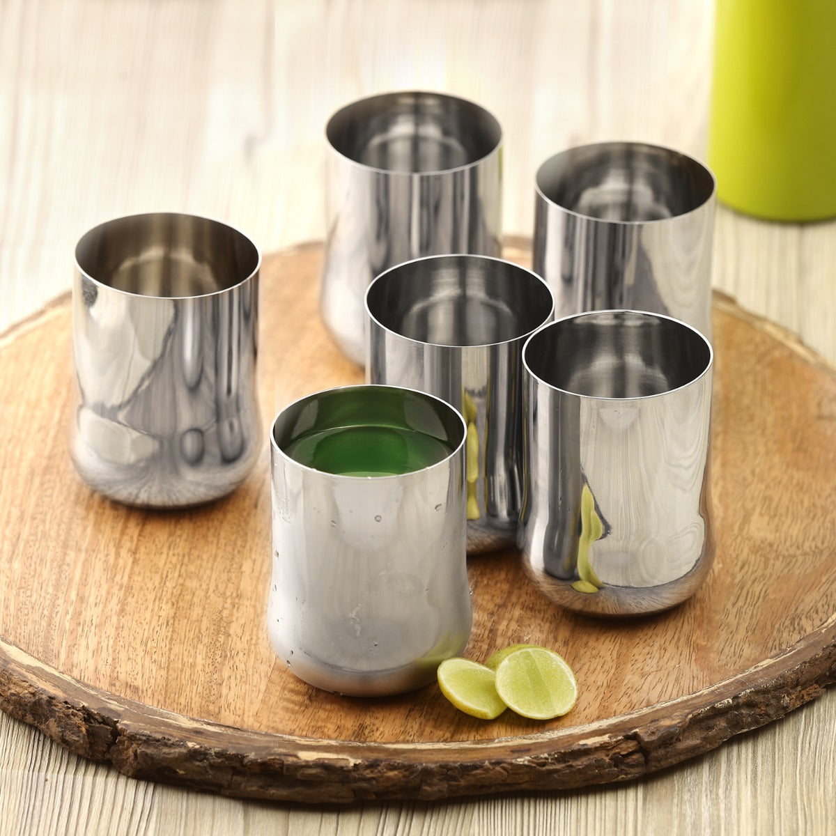 Kraft stainless steel Urvashi glass set 6pc 350ml multipurpose drinking