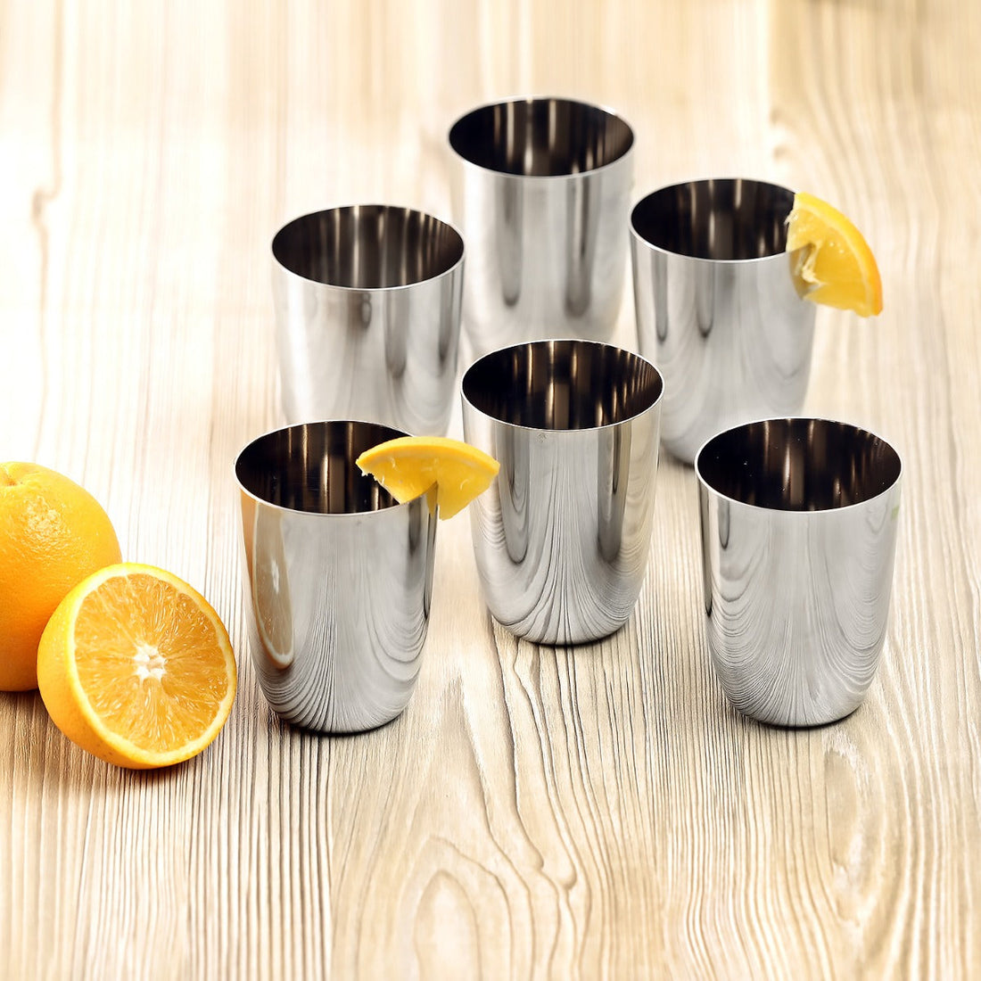 Kraft stainless steel Ayushi glass set 6pc 300ml multipurpose drinking