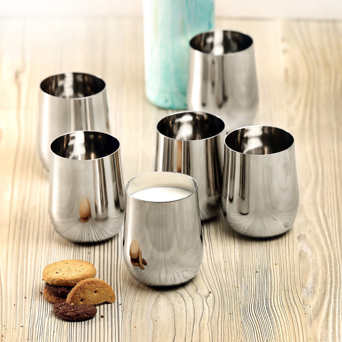 Kraft stainless steel Madhur glass set 6pc 400ml multipurpose drinking