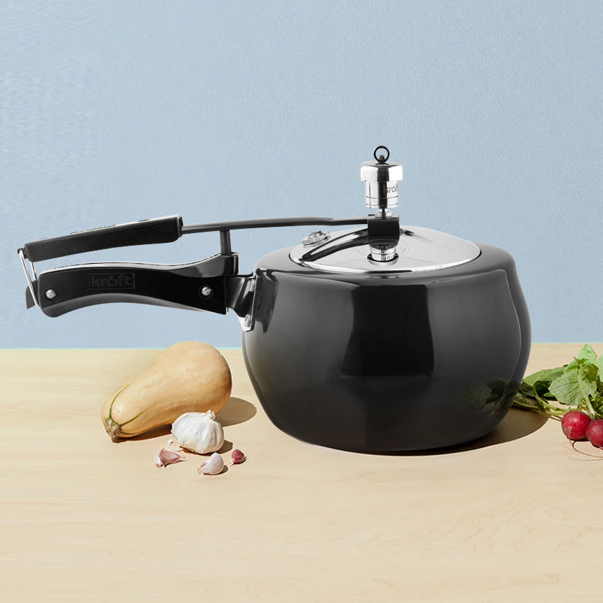 Kraft hard anodised inner lid pressure cooker induction friendly