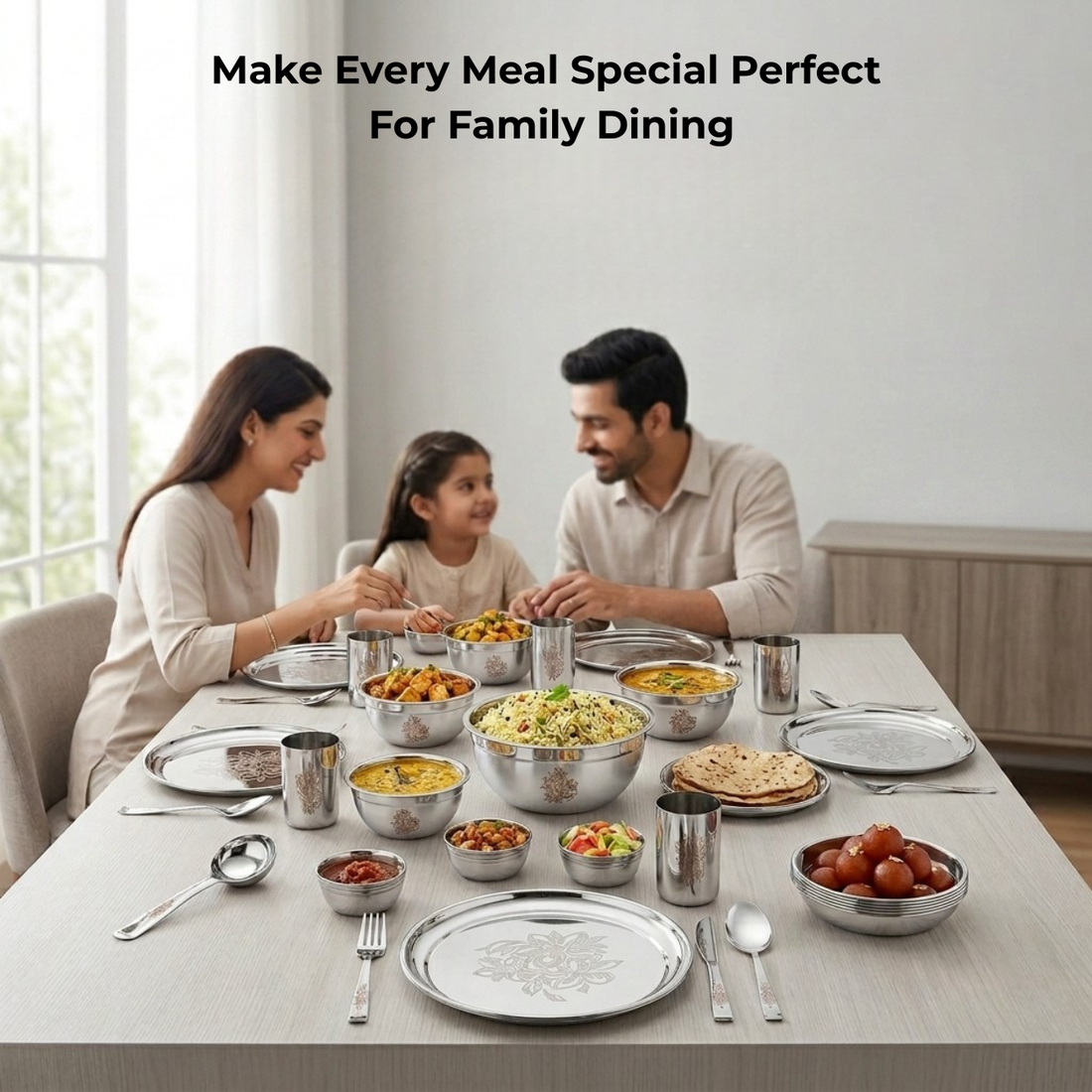 Kraft Daffodil stainless steel dinner set 36pc plates bowls glasses