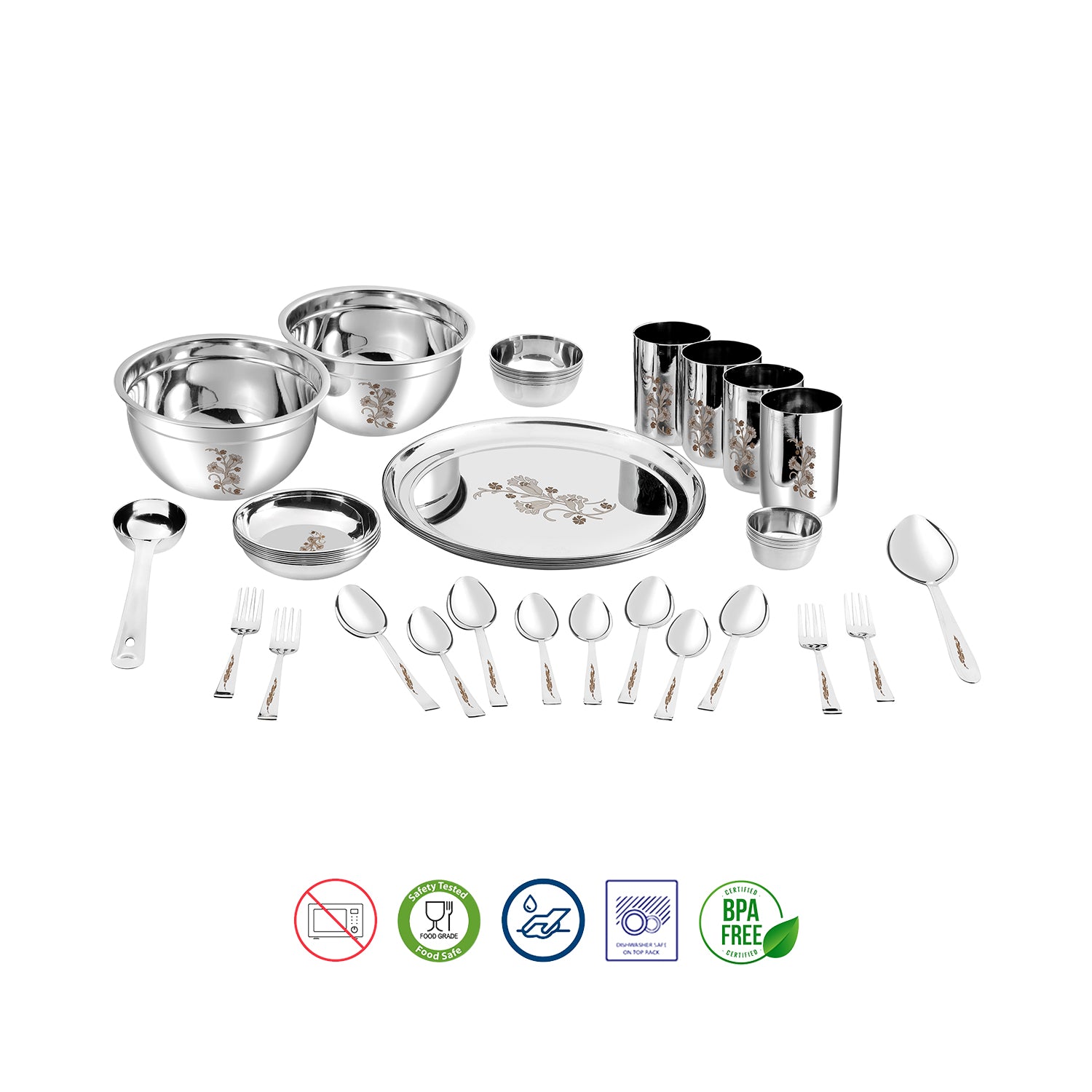 Kraft stainless steel Tulip 36pc dinner set logo