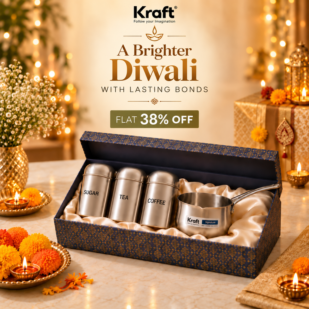 Kraft Futuretec Coffee Warmer & High Dome Canister Set  Premium Combo