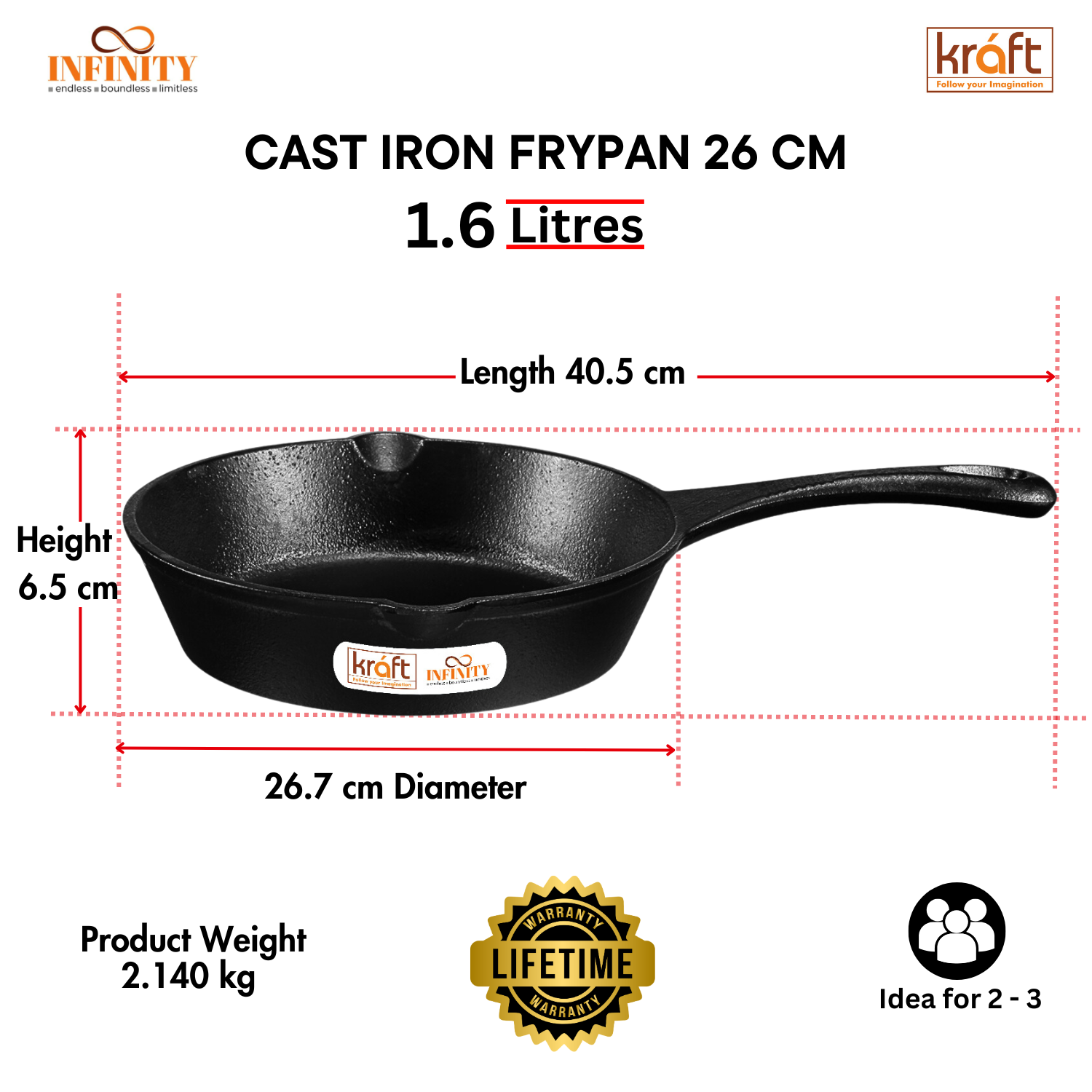 Kraft Infinity cast iron frypan side profile induction