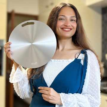 Kraft stainless steel circular chopping board 30.5cm kitchen