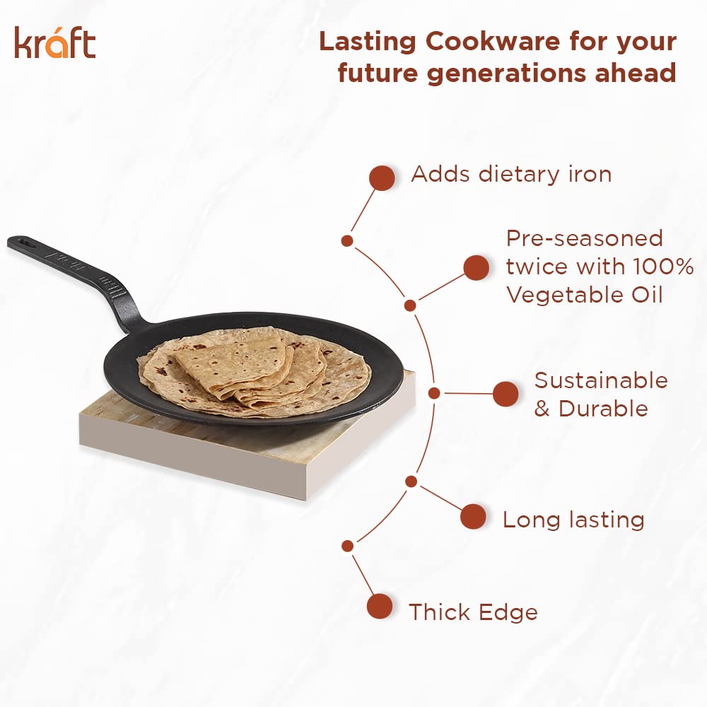 Kraft Infinity cast iron roti tawa 26cm induction view