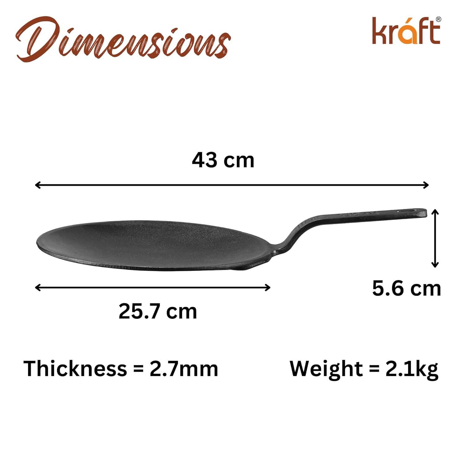 Kraft Infinity cast iron roti tawa induction base detail