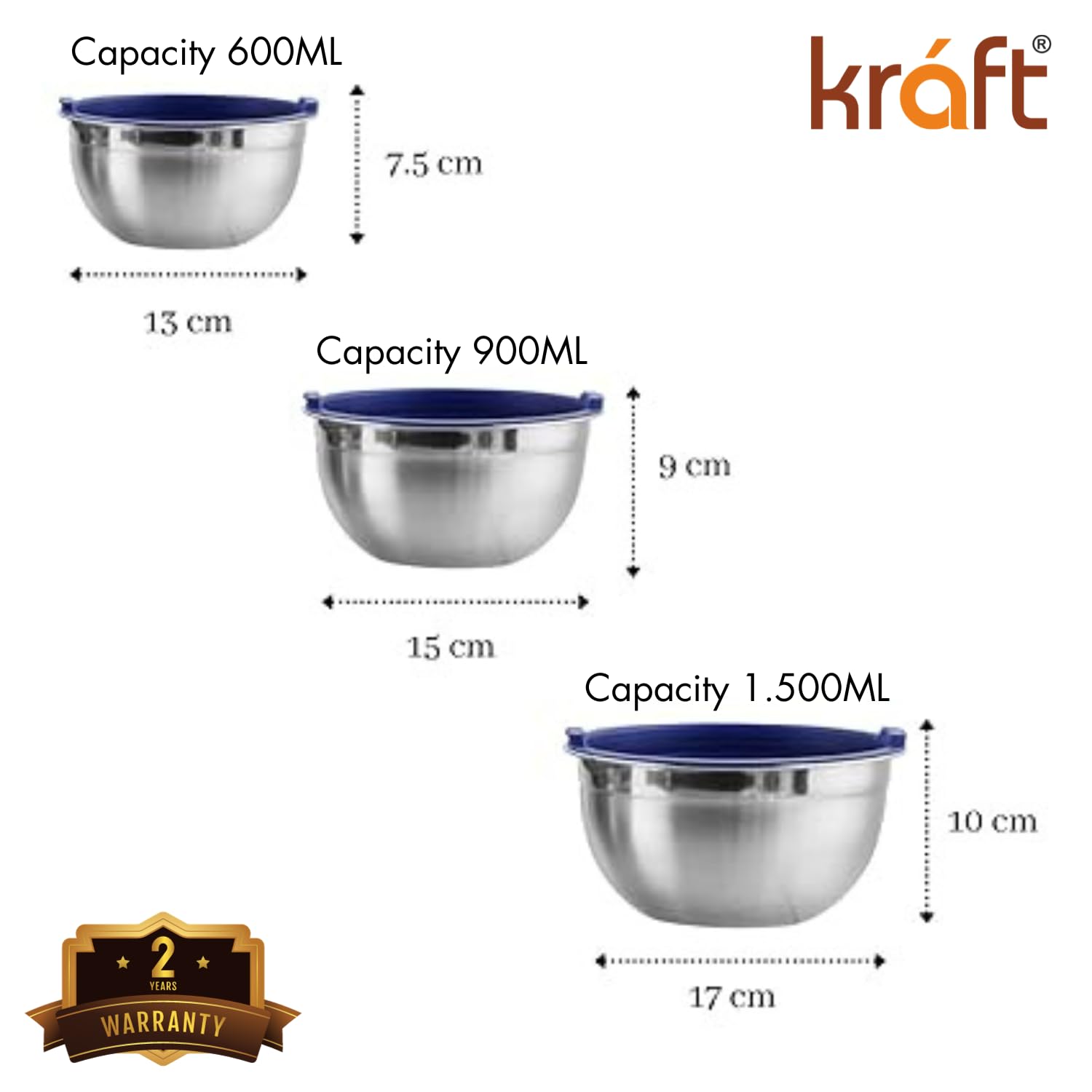 Kraft stainless steel serve storage set 3pc view 7