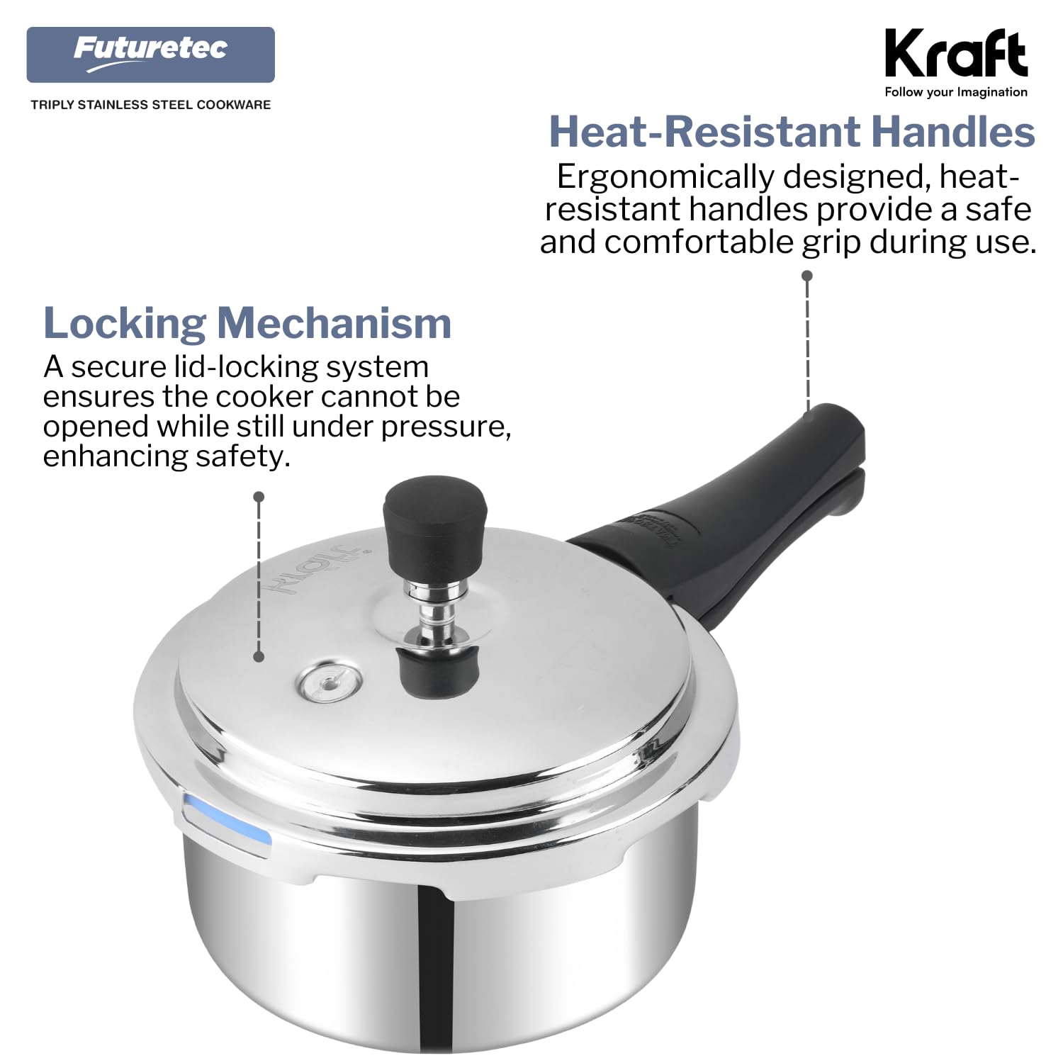 Kraft Futuretec Triply outer lid pressure cooker kitchen use