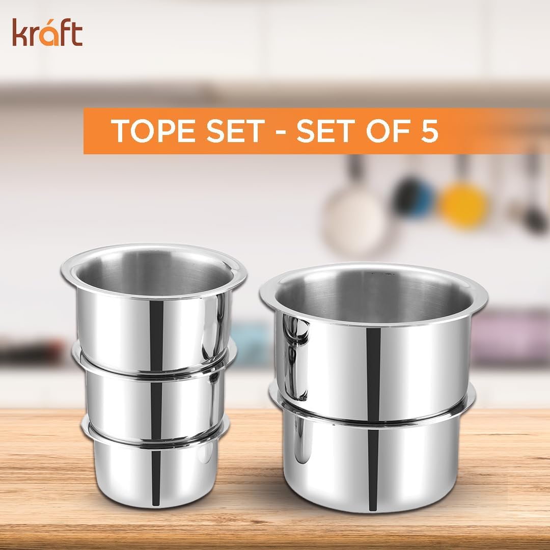Kraft stainless steel tope set 5pc detail induction friendly