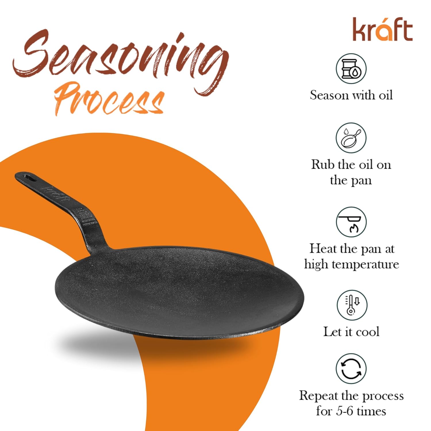 Kraft Infinity cast iron roti tawa pre-seasoned benefits