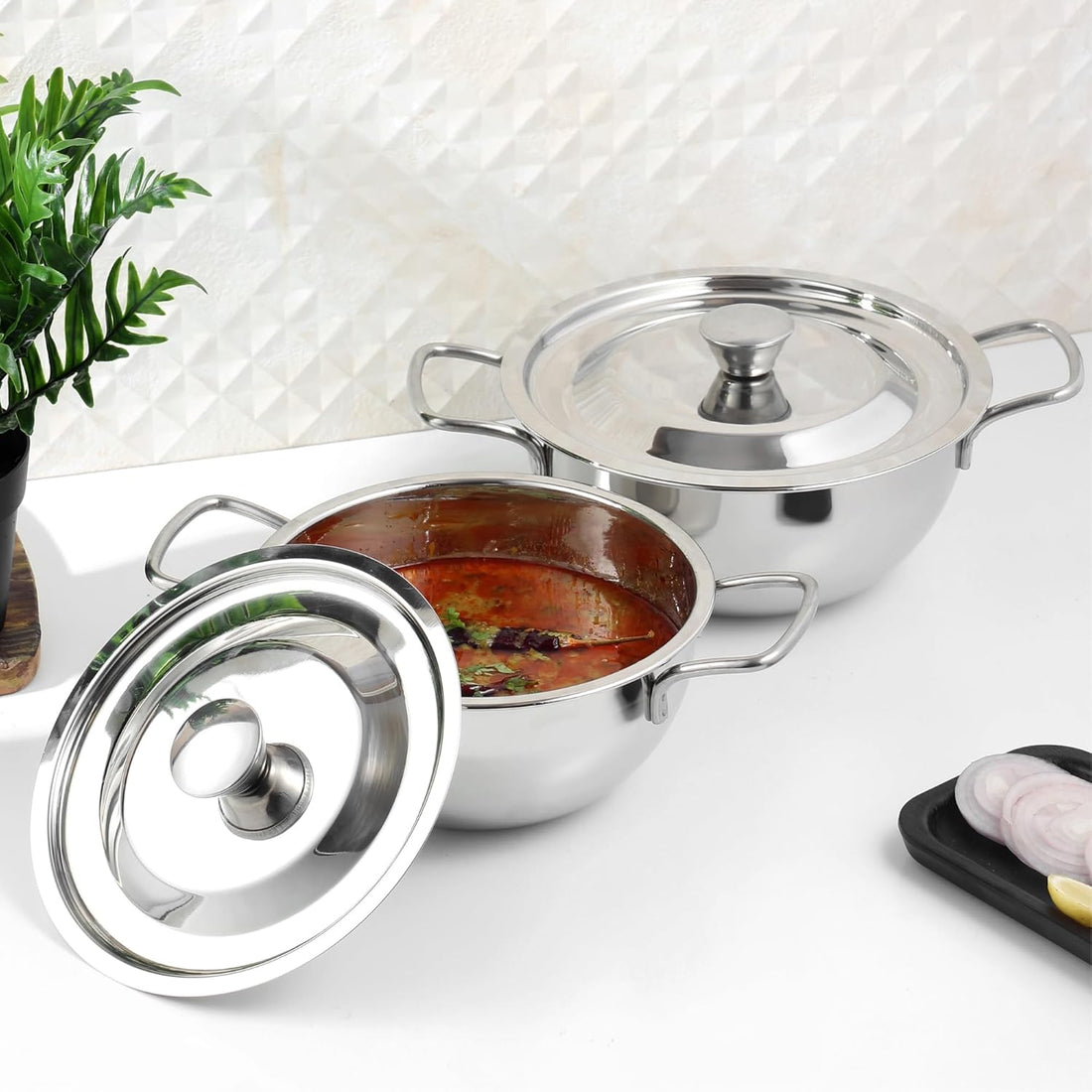 Kraft Roma stainless steel serving storage bowl set tableware serveware