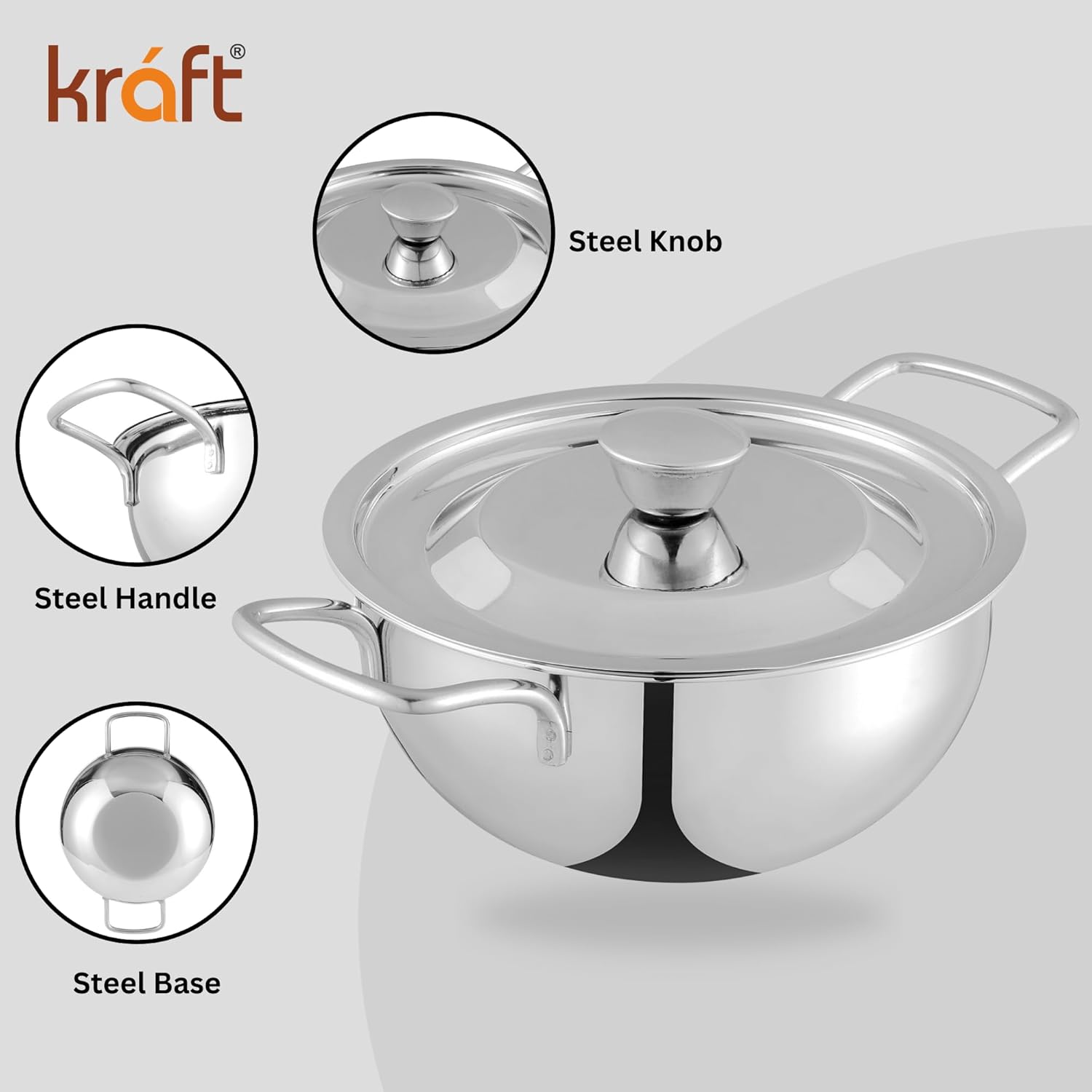 Kraft Roma stainless steel bowl set view 4 tableware