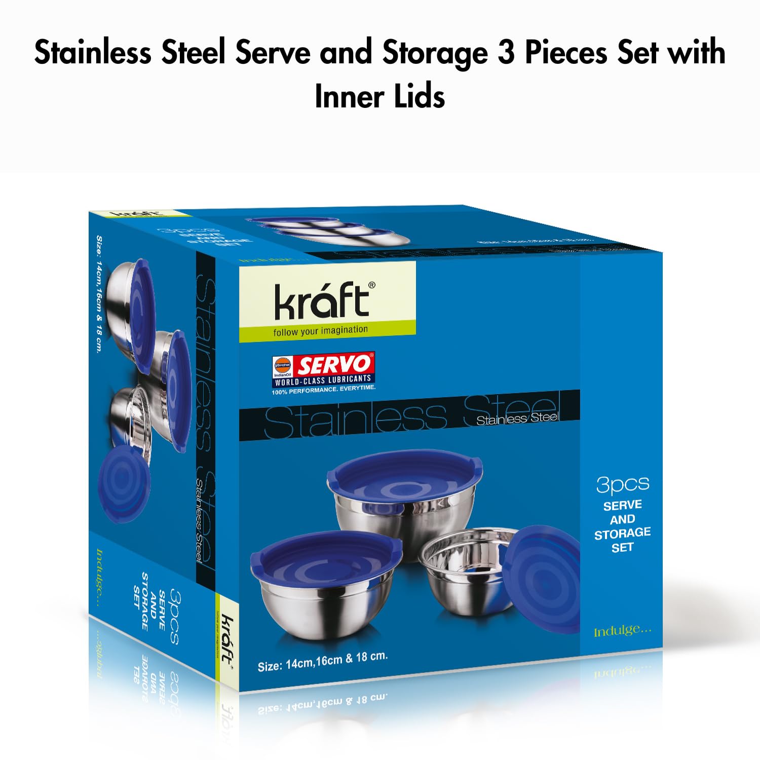 Kraft stainless steel serve storage set 3pc overview
