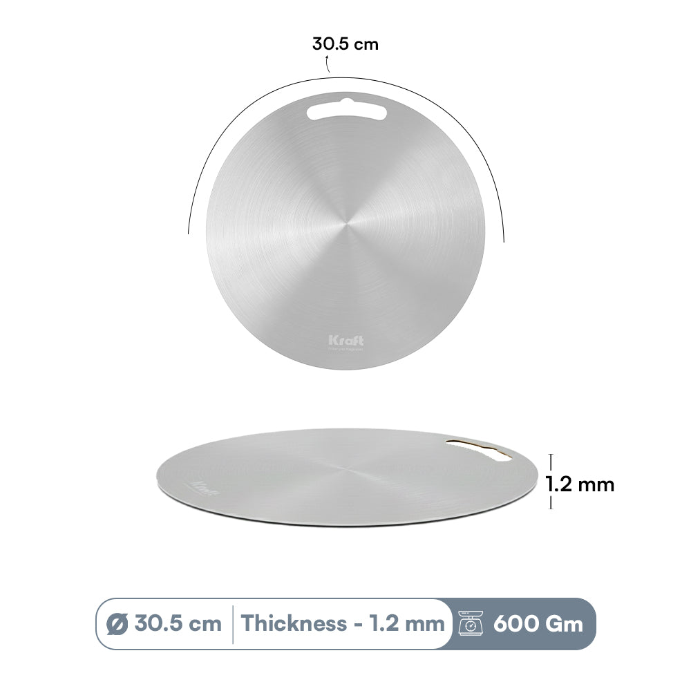 Kraft stainless steel circular chopping board view 4 feature