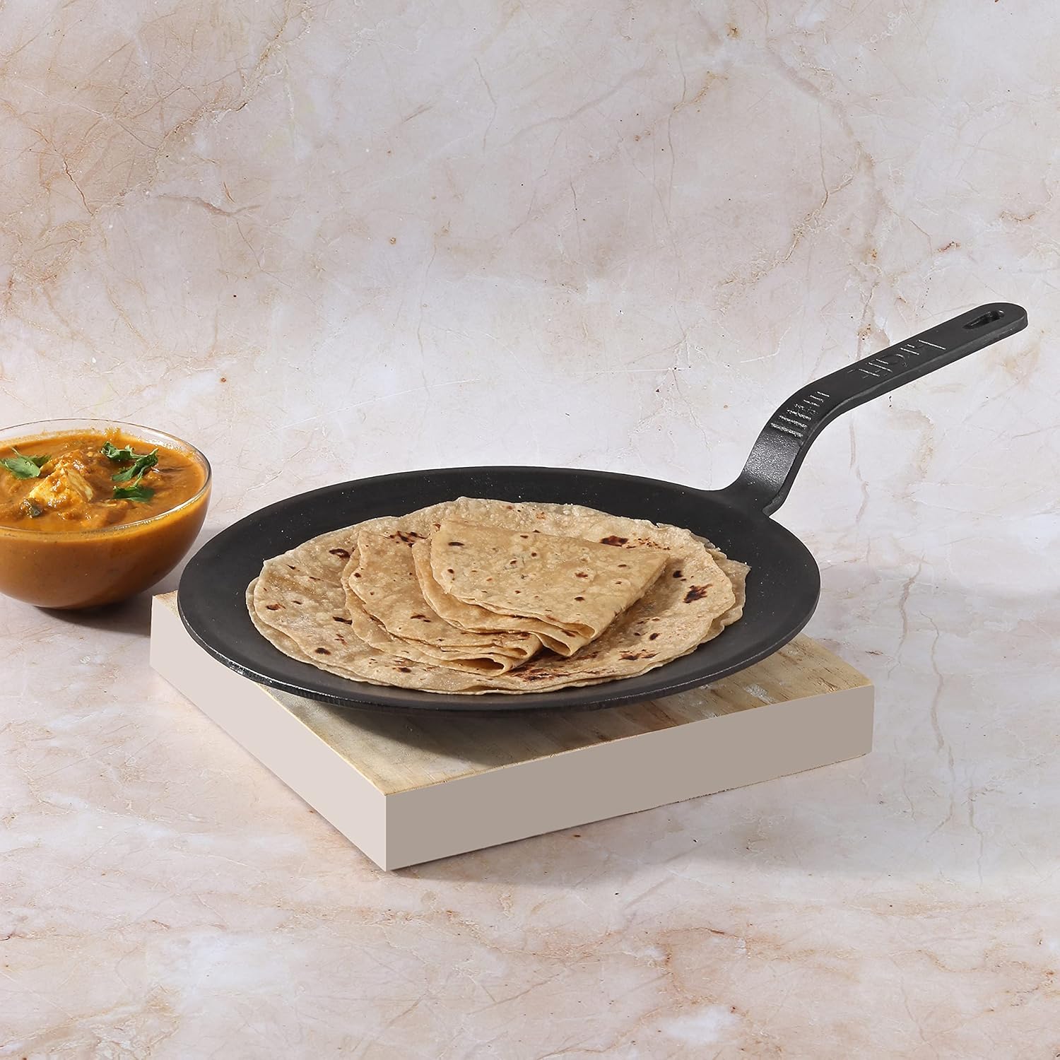 Kraft Infinity cast iron roti tawa 26cm side view