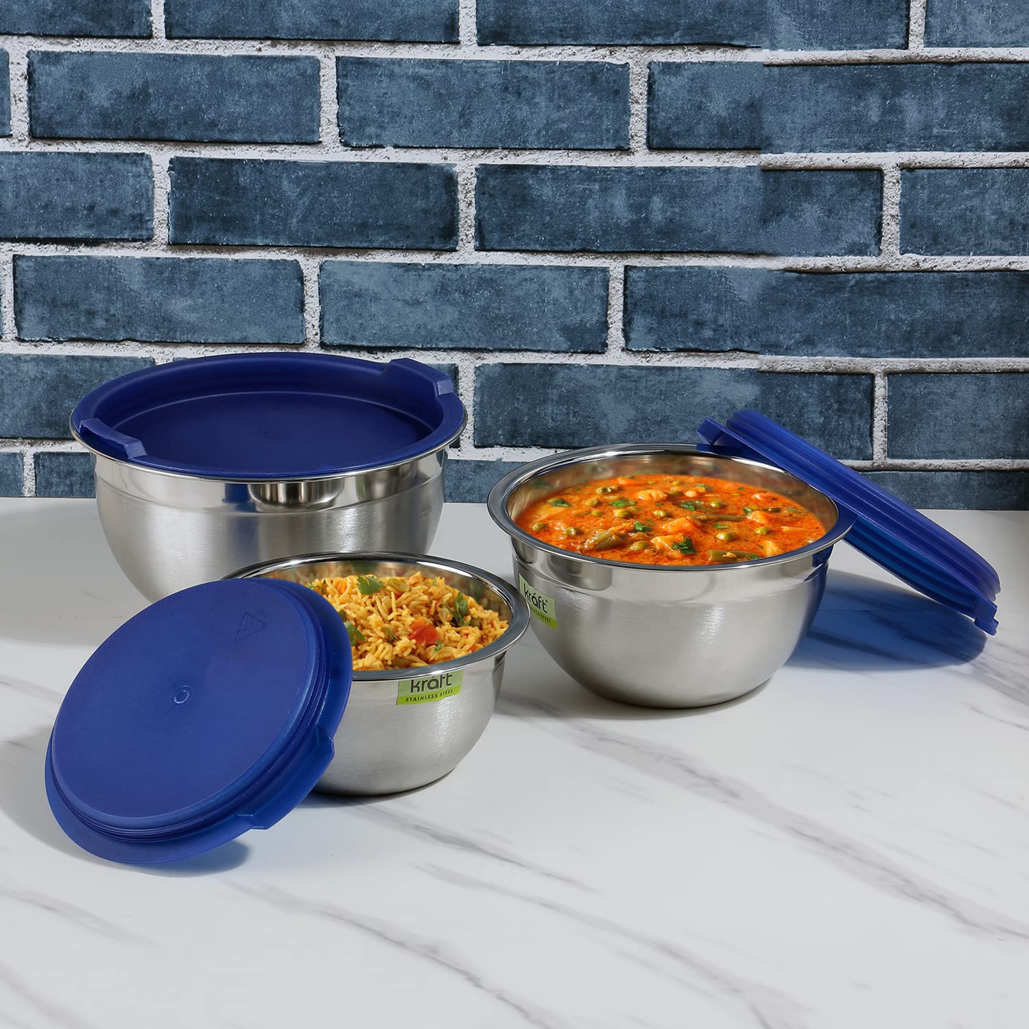 Kraft stainless steel serve storage set 3pc view 2