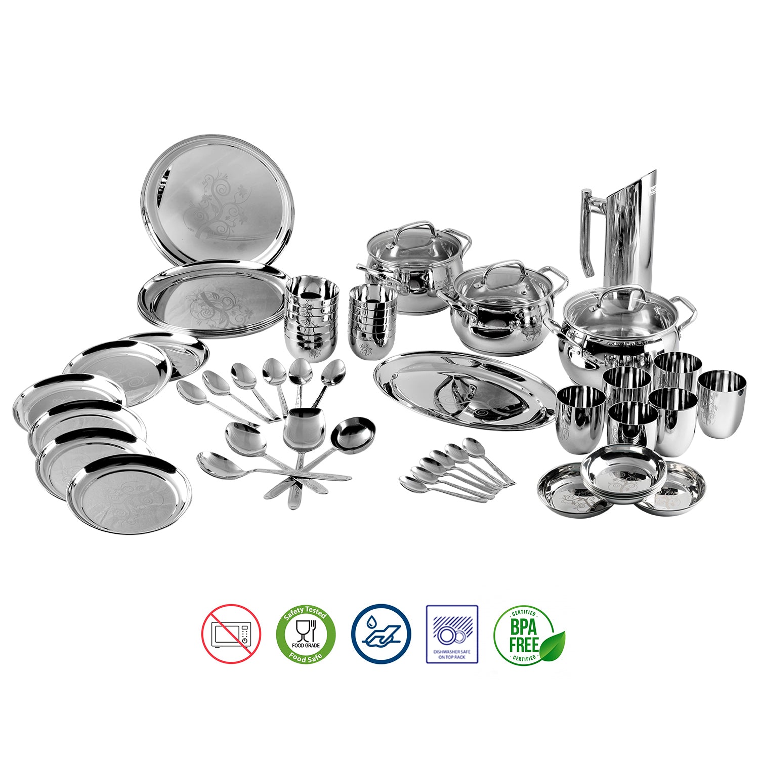 Kraft Ceremony stainless steel dinner set 51pc view 5