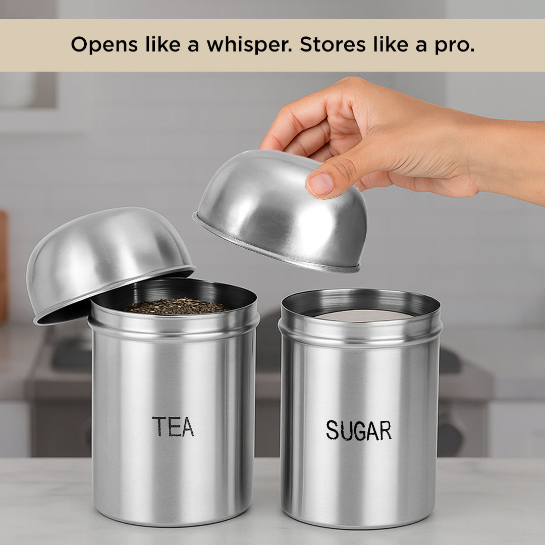 Kraft High Dome stainless steel canister set view 3