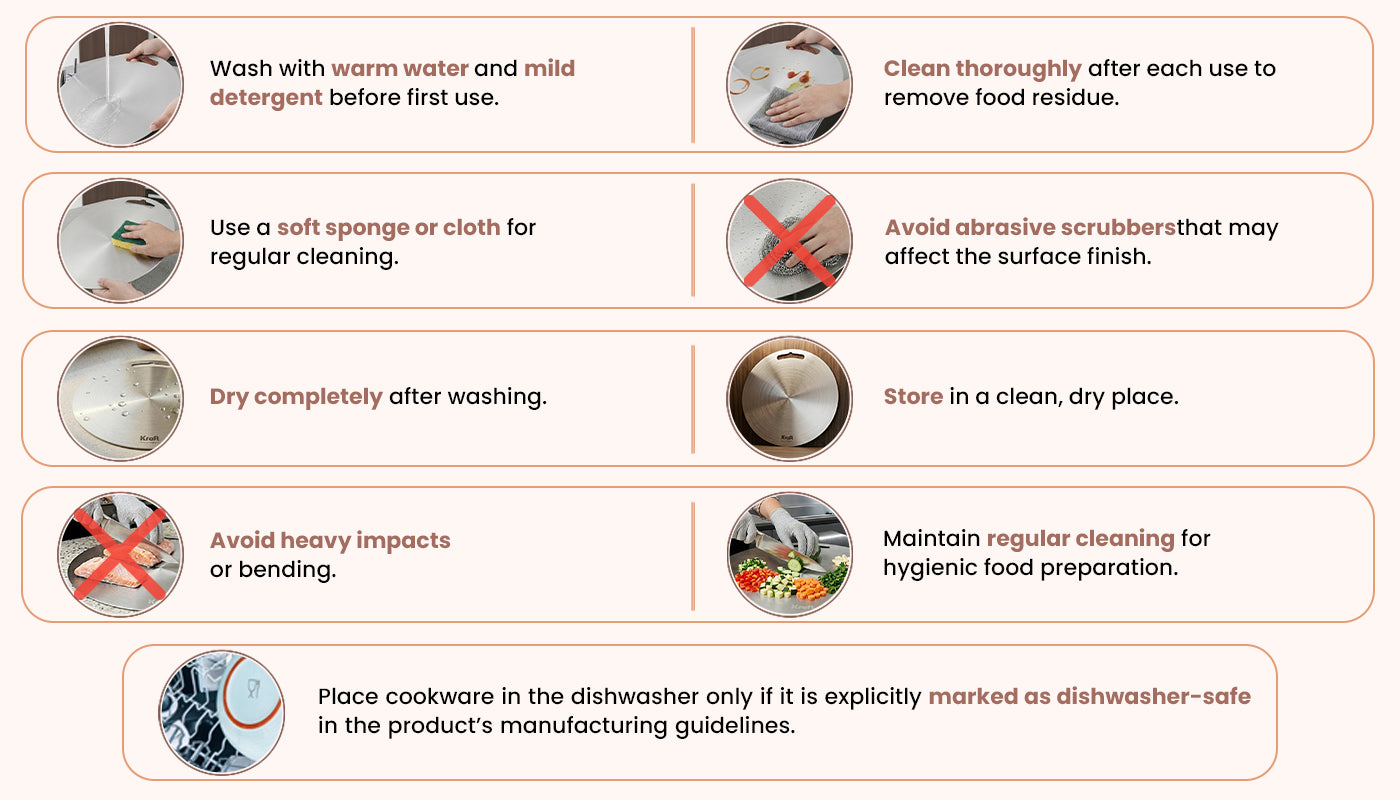 Kraft Stainless Steel Chopping Board - Care Guide
