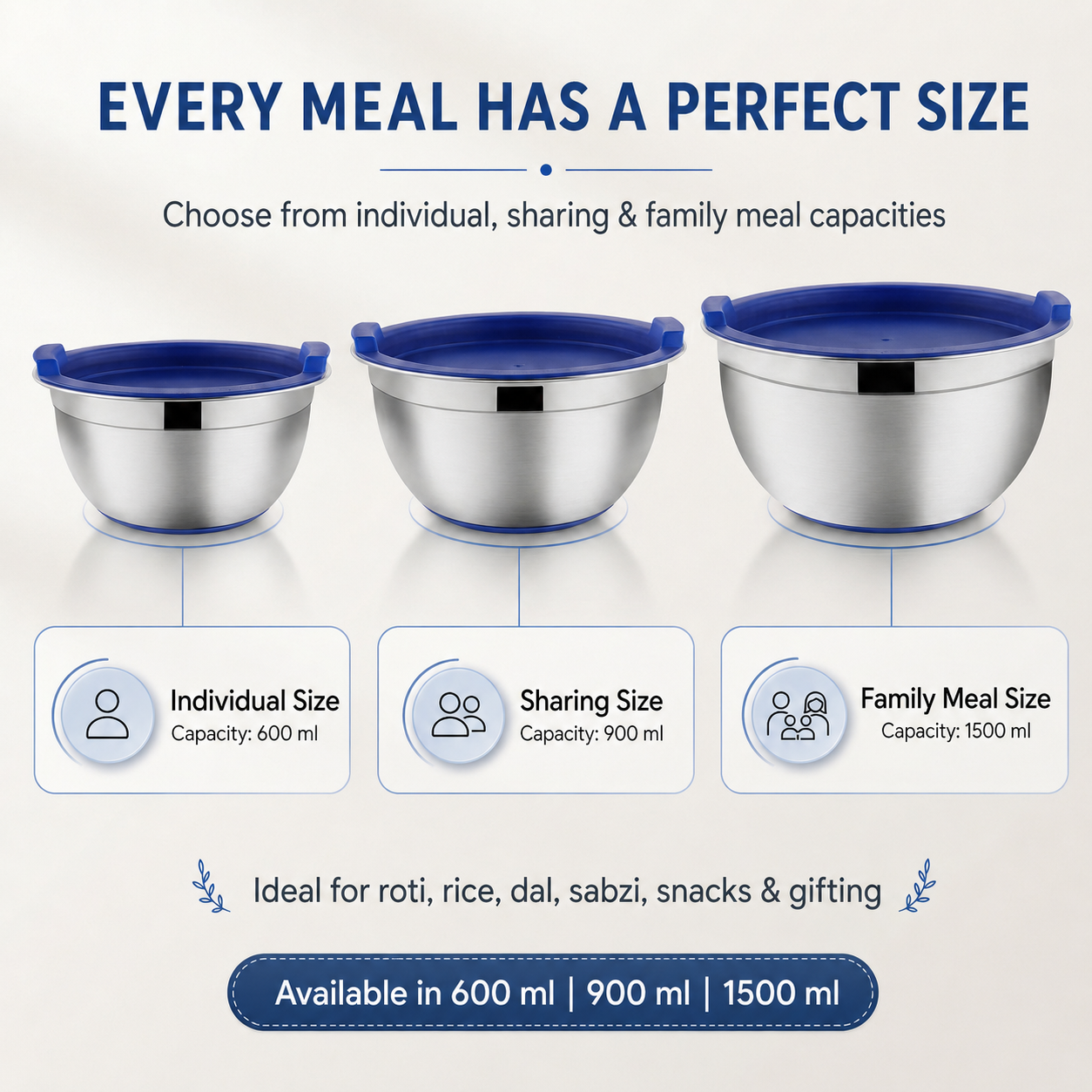 Kraft stainless steel serve storage set 3pc view 5