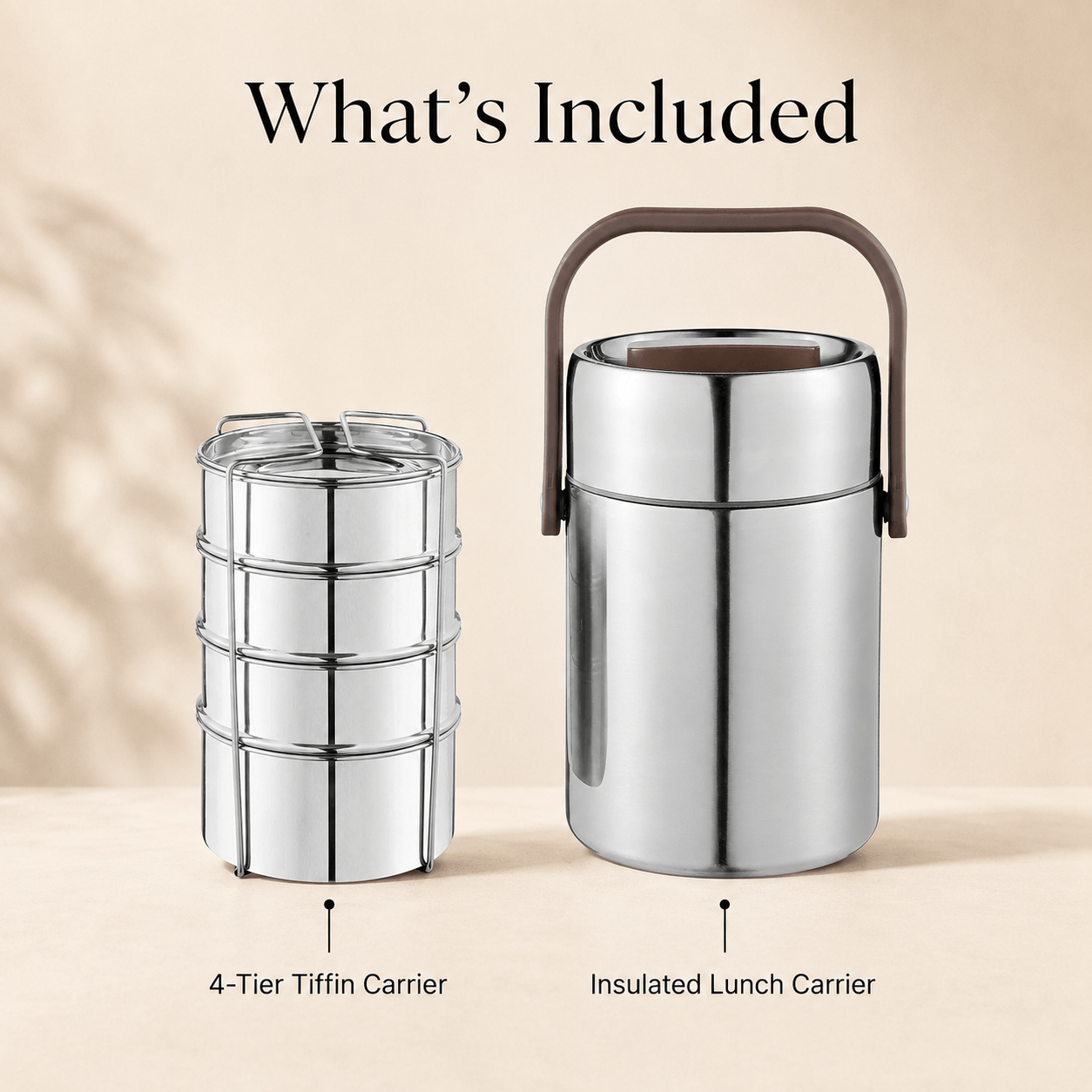 Kraft Perma-Therm Stainless Steel Tiffin – 3 & 4 Tier Options | 1.6 L & 1.9 L