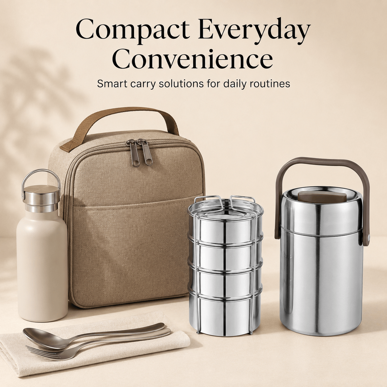 Kraft Perma-Therm Stainless Steel Tiffin – 3 & 4 Tier Options | 1.6 L & 1.9 L